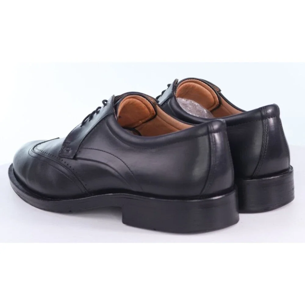 ECCO Men's Wingtip Comfort Dress Shoes Size EU 43 US 9-9.5 Leather Black